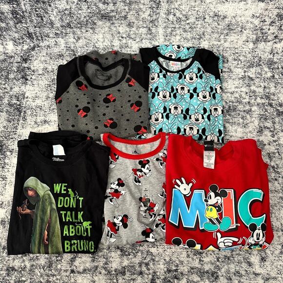 Disney Mickey Minnie Mouse Encanto Women's Medium Shirt Lot 5 Pcs Raglan Sweater - Picture 1 of 13